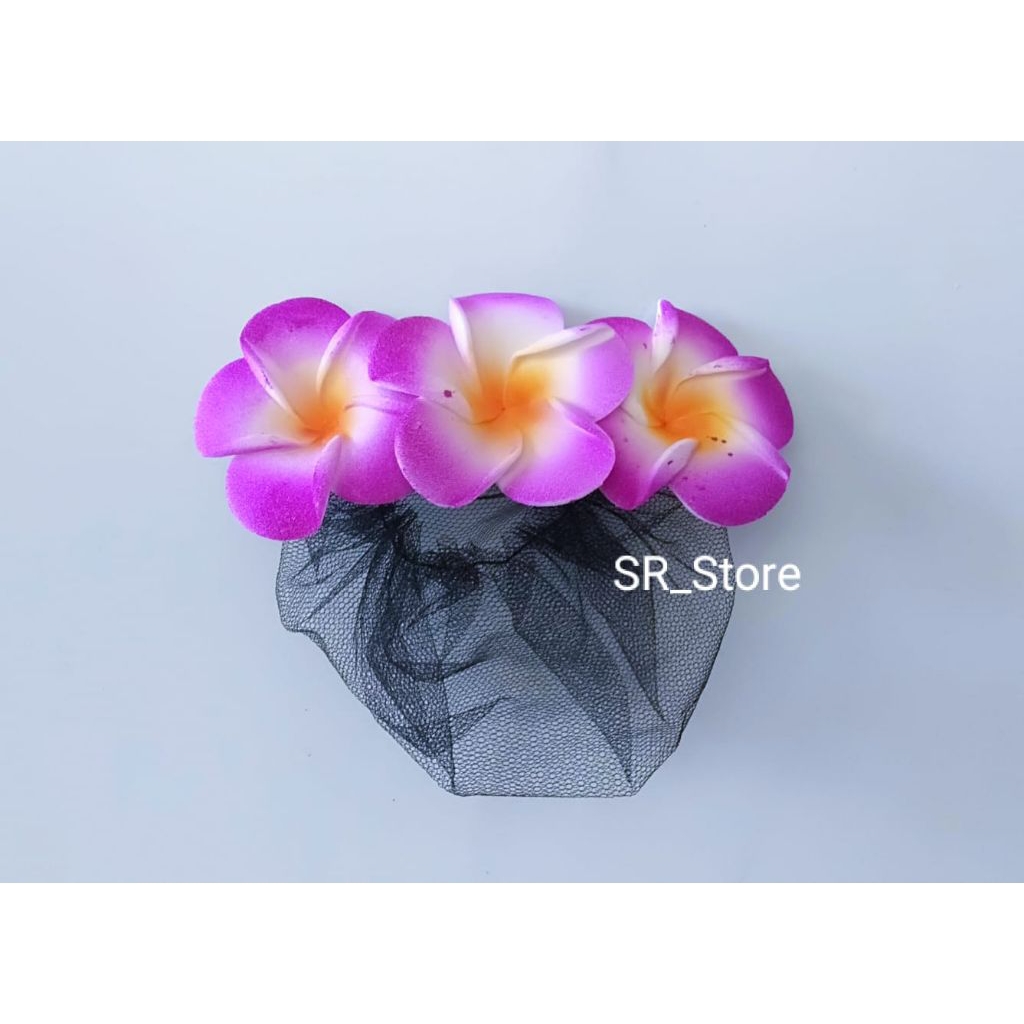 (UNGU) Jepit Harnet Bunga Kamboja Warna Ungu // Harnet Wanita