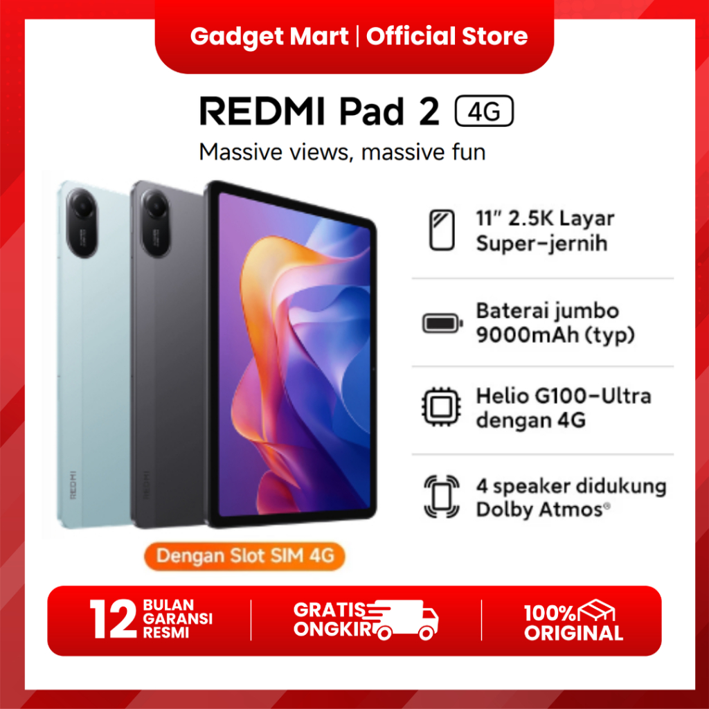 XIAOMI REDMI PAD 2 LTE/WIFI - GARANSI RESMI
