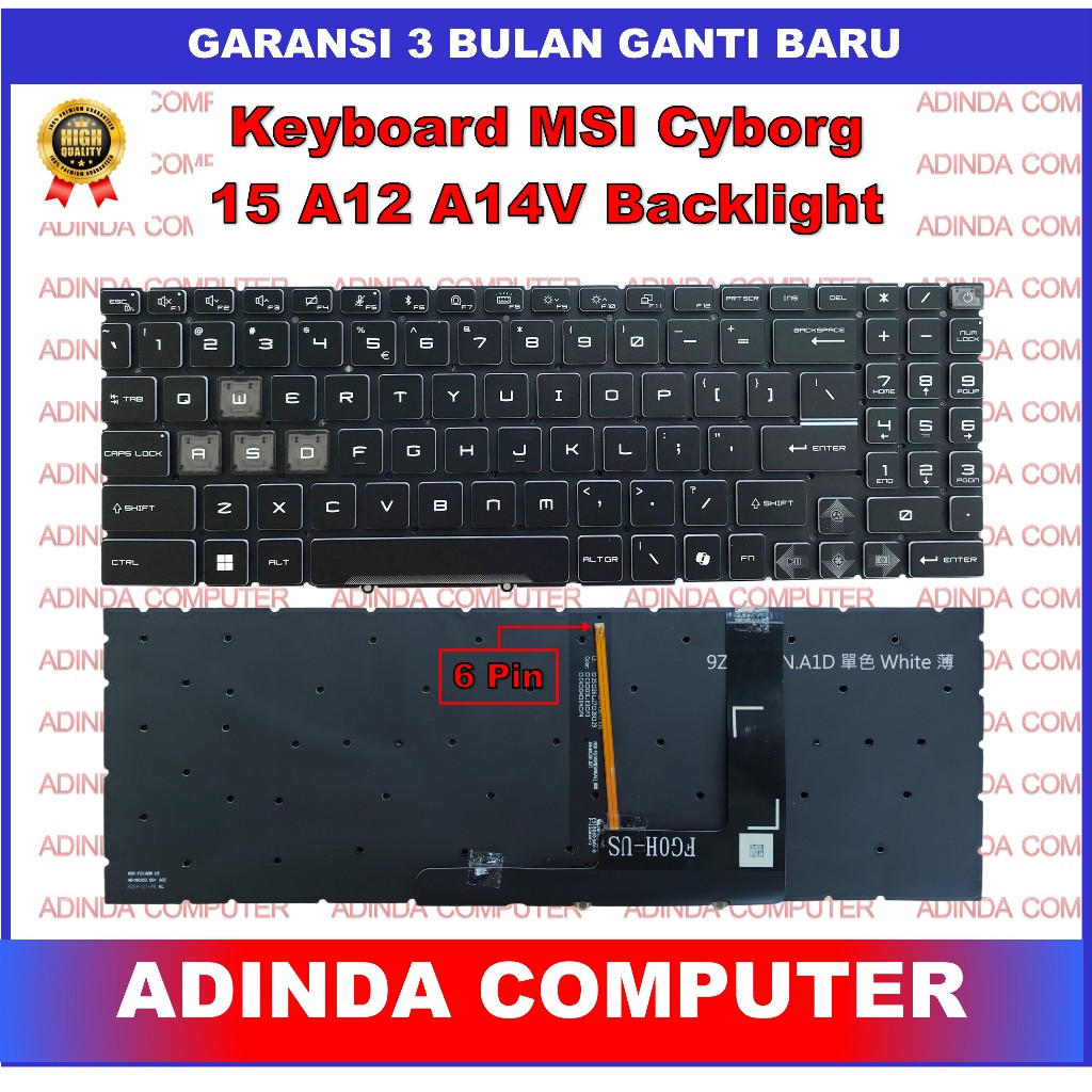Keyboard MSI Cyborg 15 A12 ZKatana 15 PULSE 15 B13V Bravo 15 B7EDP