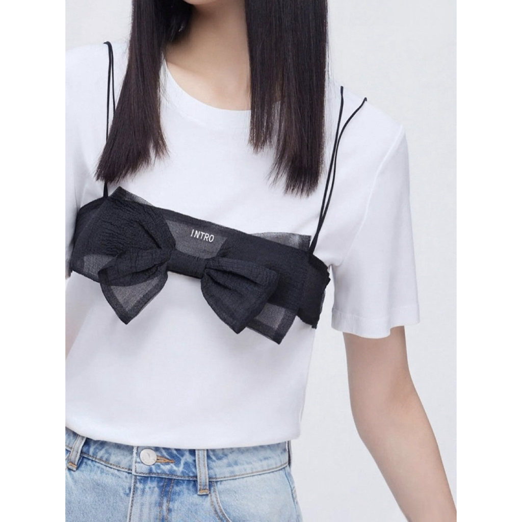 Korean Bow Shirt Pita hitam putih duma aland saya tales claude mardi