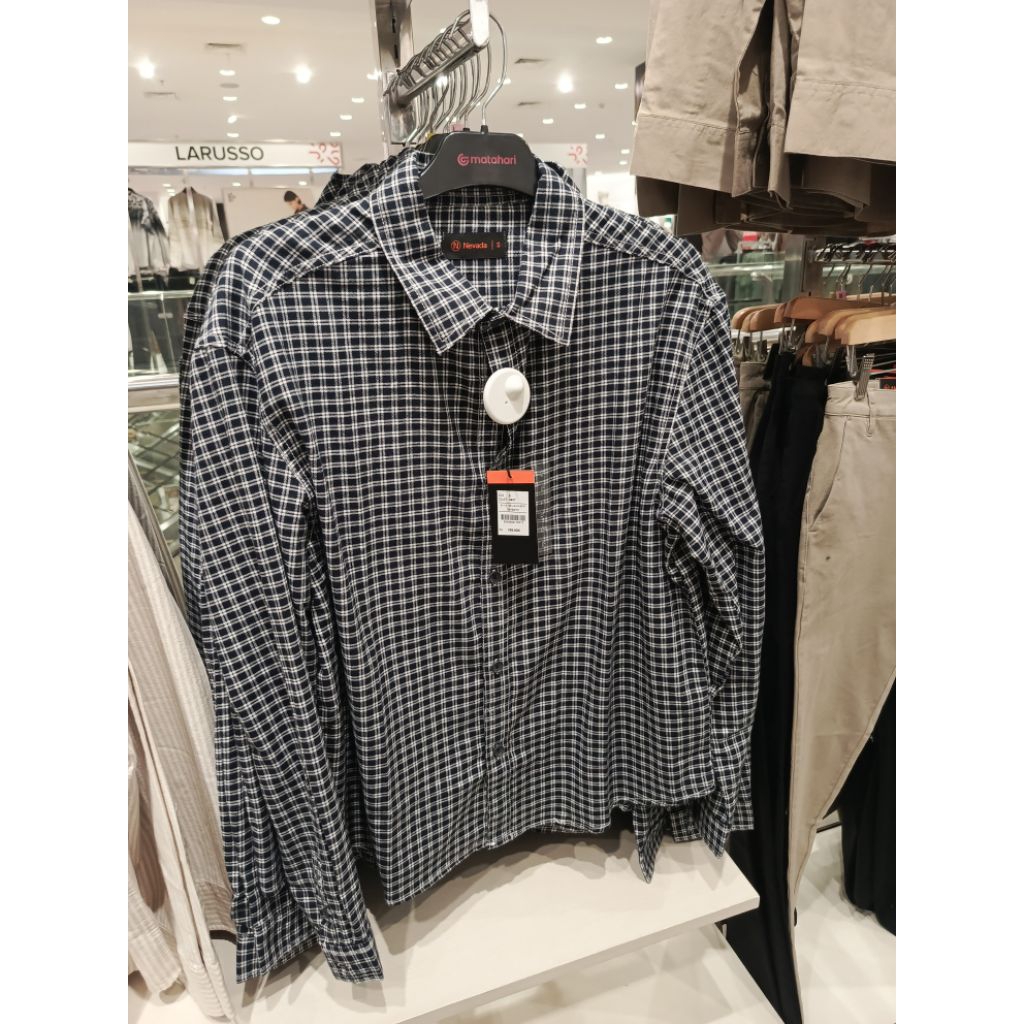 Nevada kemeja lengan panjang Pria Dewasa Size S - XL