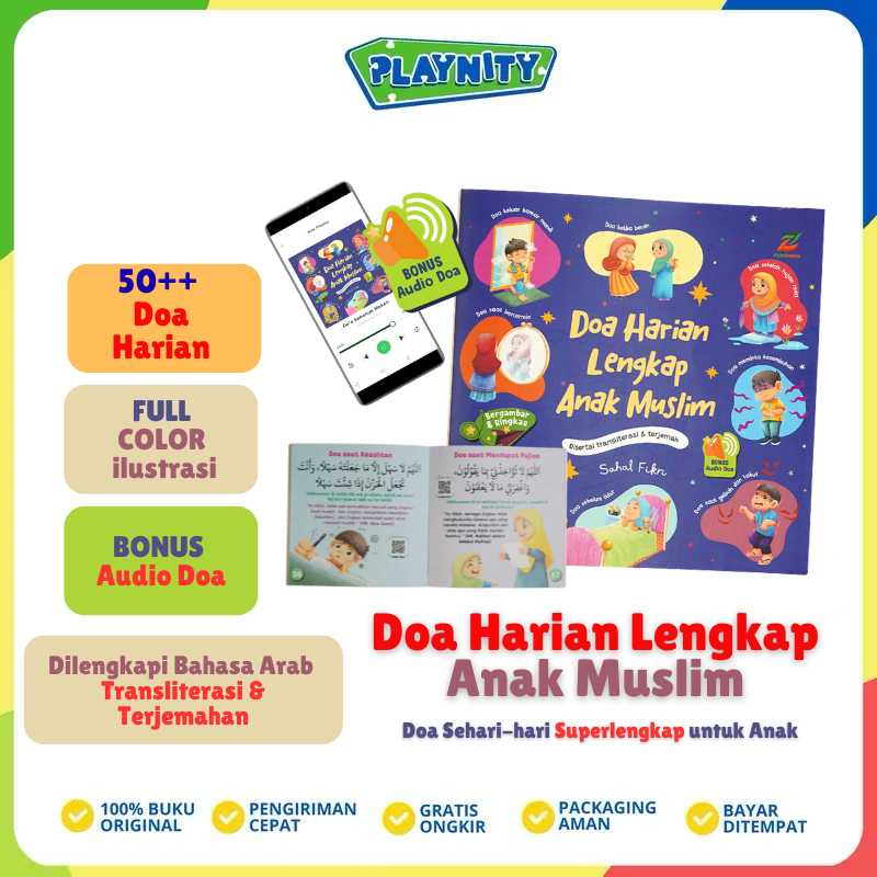 Doa Harian Lengkap Anak Muslim - Buku Belajar Berdoa Keseharian dengan Gambar Menarik