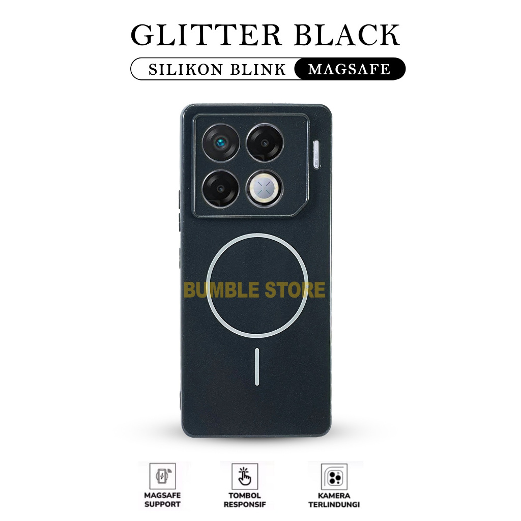 Case Magsafe Magnetic Infinix GT 10 Pro Infinix GT 20 Pro Case Glitter Black Wireless Charging - Mag