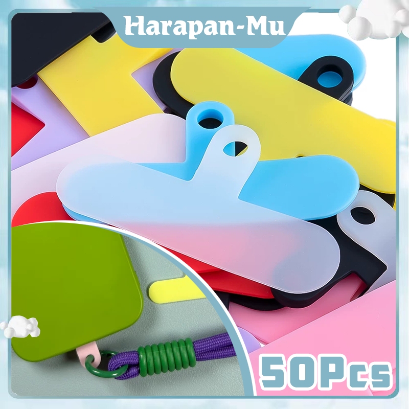 50Pcs Mika Warna Mix Grosir Gantungan Hp Lentur Grosir / Mika Soft Gantungan Case Hp