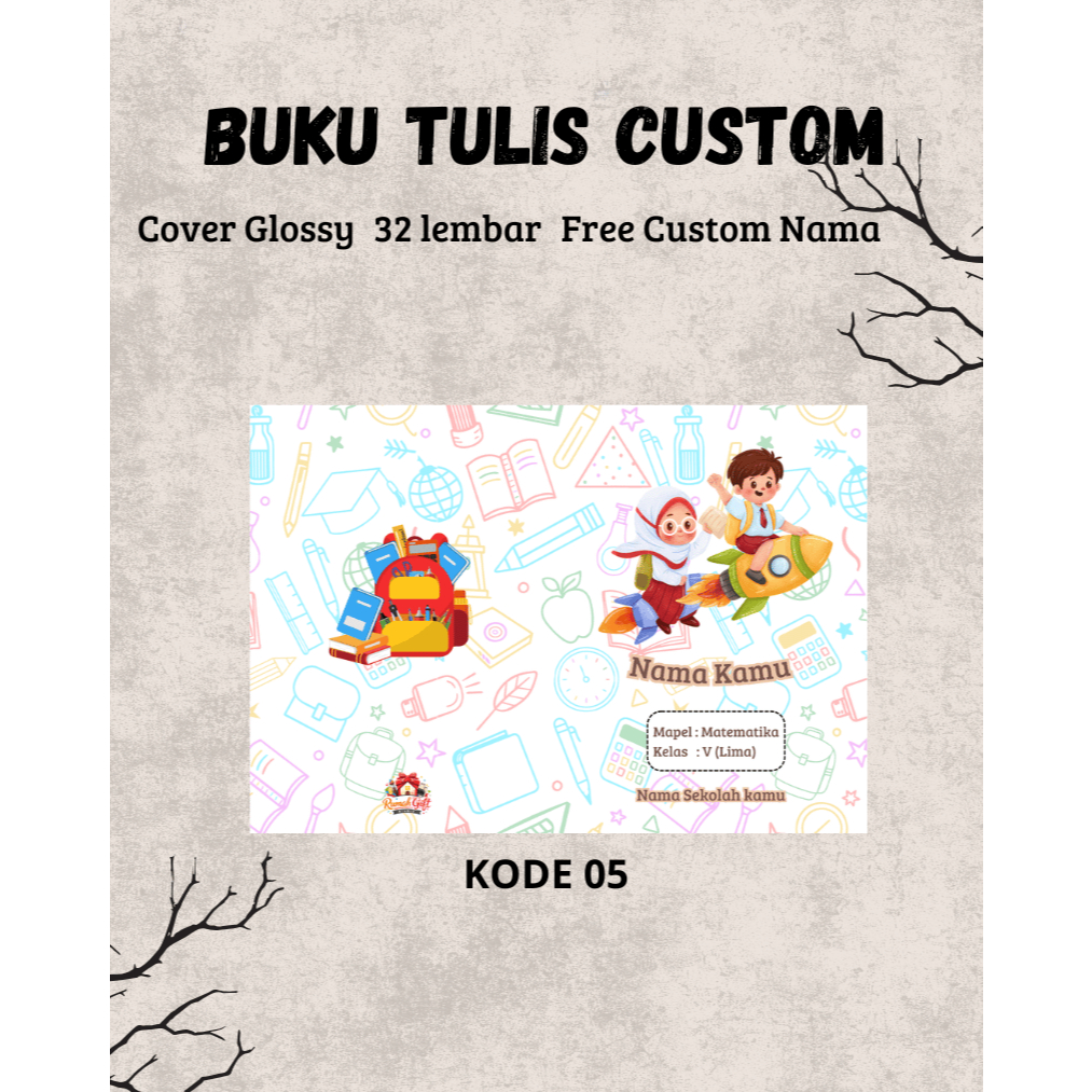 Buku Tulis Custom - Desain Lucu dan Unik