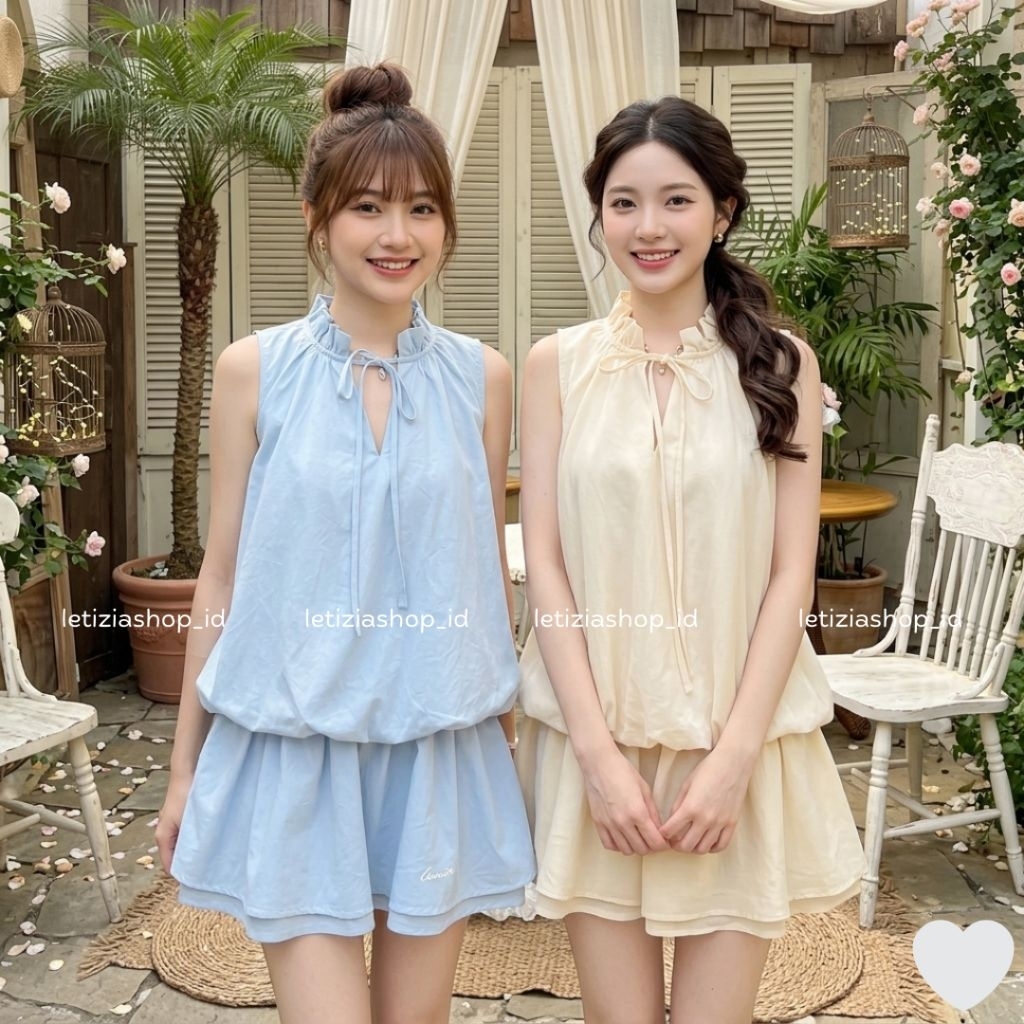 LETIZIA - BELOVA SETELAN CASUAL WANITA DRESS MINI CELANA KOREAN STYLE