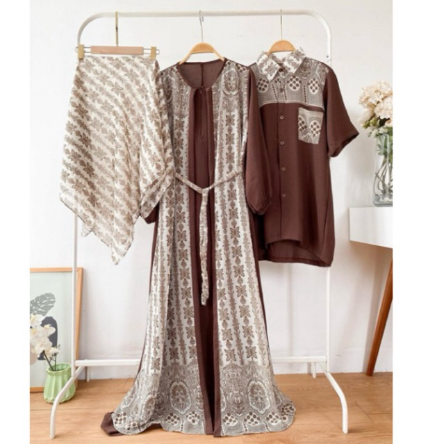 shafa couple set koko gamis dan hijab