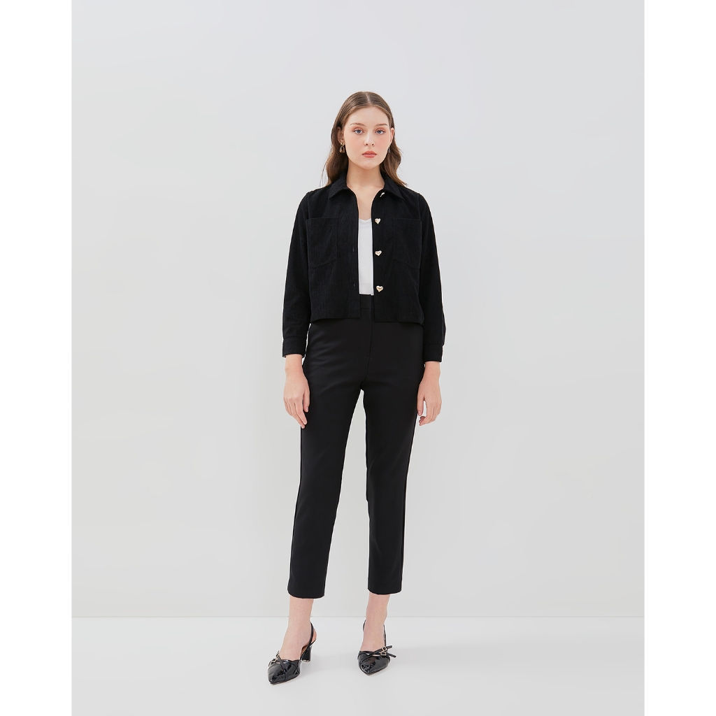 VALINO Jaket Corduroy Wanita ( Dusty Pink / Hitam )