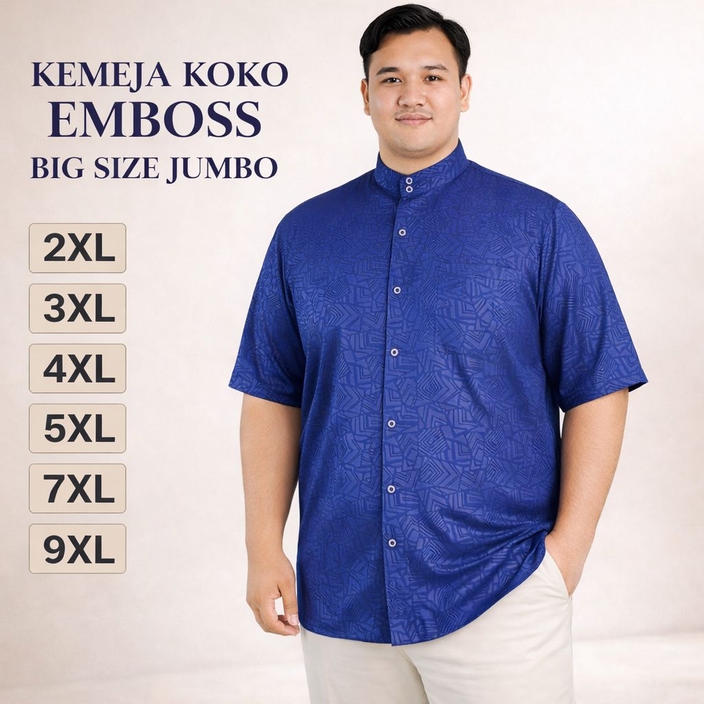 Kemko Sultan Embos Kemeja Koko Sultan Jumbo Big size