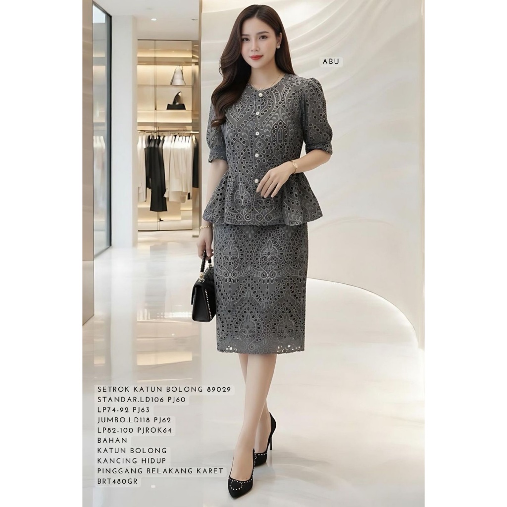 Setelan 89029 Set Rok Katun Bolong Premium - FZB