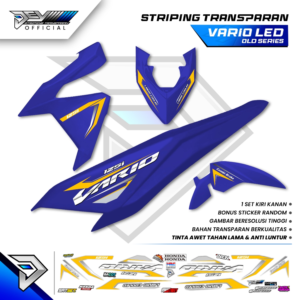 STRIPING TRANSPARAN VARIO LED OLD 2014 -2017 | MOTIF LIS | VARIO 125-150 LED OLD