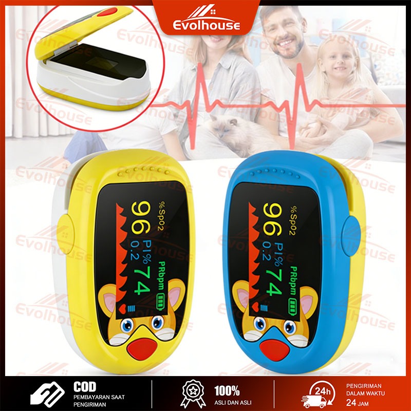 Oksimeter Anak Klip Jari Oksimeter Denyut Nadi Pemantauan Tidur Pemantauan Denyut Jantung Oksimeter 