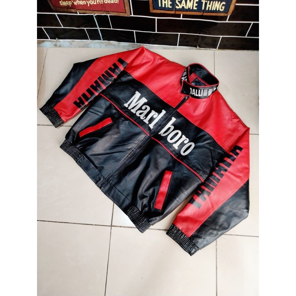 Jaket kulit vintage yamaha marlboro original