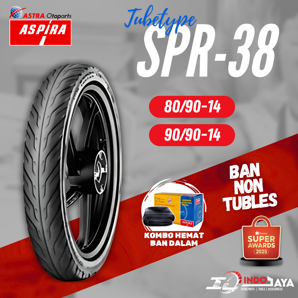 [BAYAR DI TEMPAT] BAN ASPIRA TUBETYPE RING 14 (80/90-14 - 90/90-14) (NON TUBELESS) ASPIRA SPR38 RING