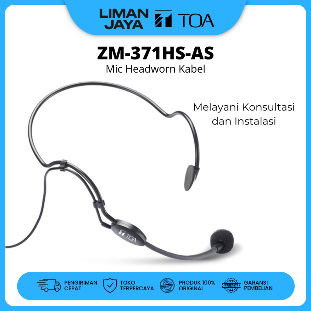 TOA ZM-371HS-AS ZM371 ZM-371 Mic Headset Microphone Headworn Bando Condenser untuk Imam Masjid