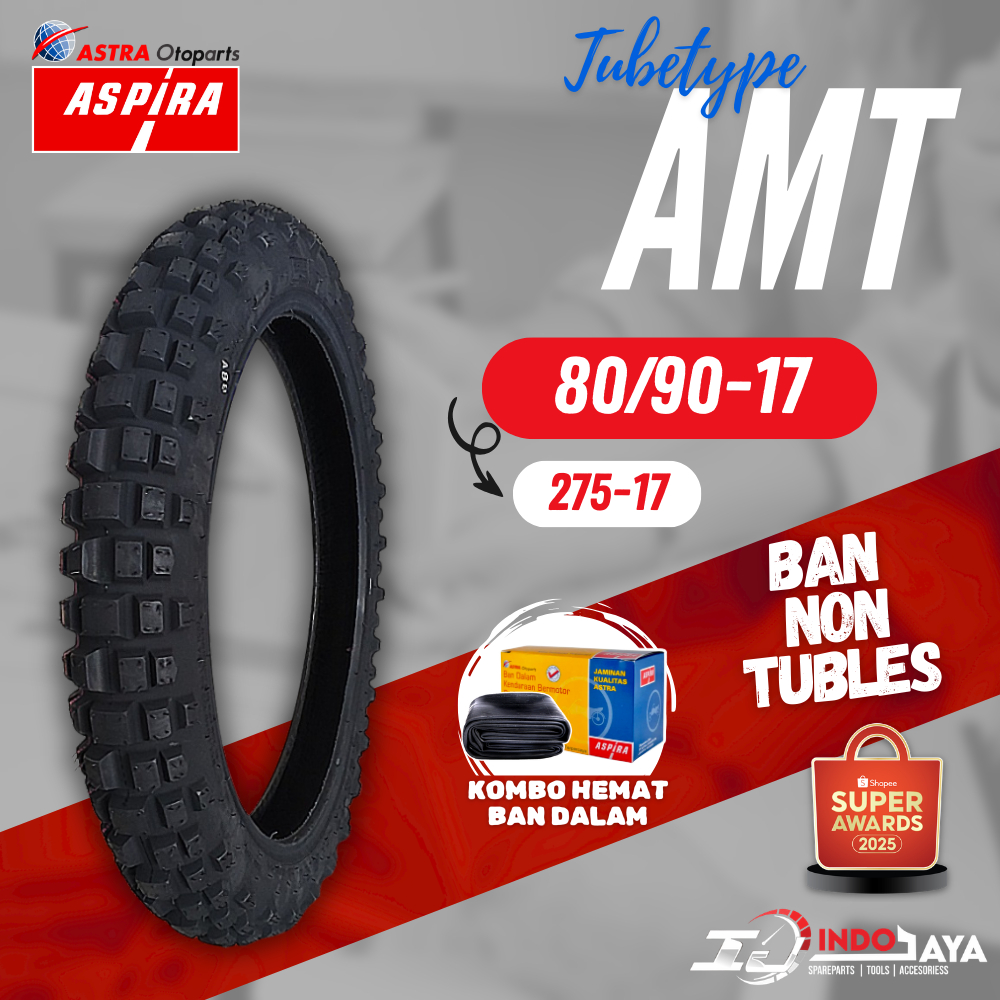 [READY COD] BAN LUAR TUBETYPE ASPIRA AMT ( 275-17 / 2.75-17 ) BAN LUAR NON TUBELESS AMT (ADVANCE MAX