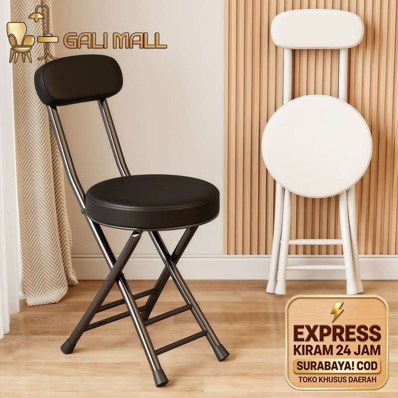 [Dari Surabaya] Kursi Sholat Lipat Kursi Lipat Dengan Sandaran Punggung Bangku Bulat Portabel Rumah 