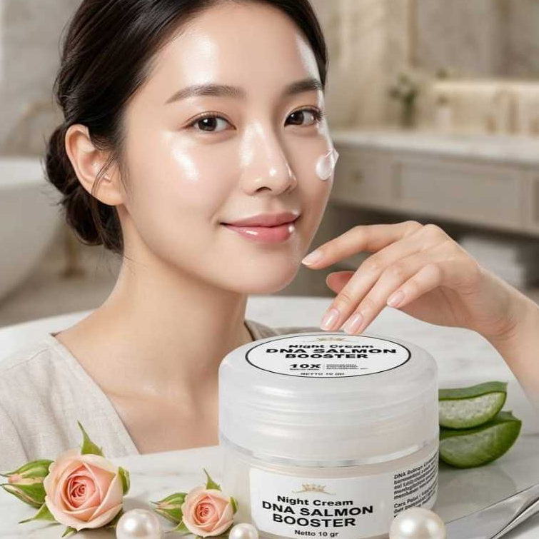 Night Cream DNA SALMON Booster Night Booster Salep Pelicin Salep Glowing