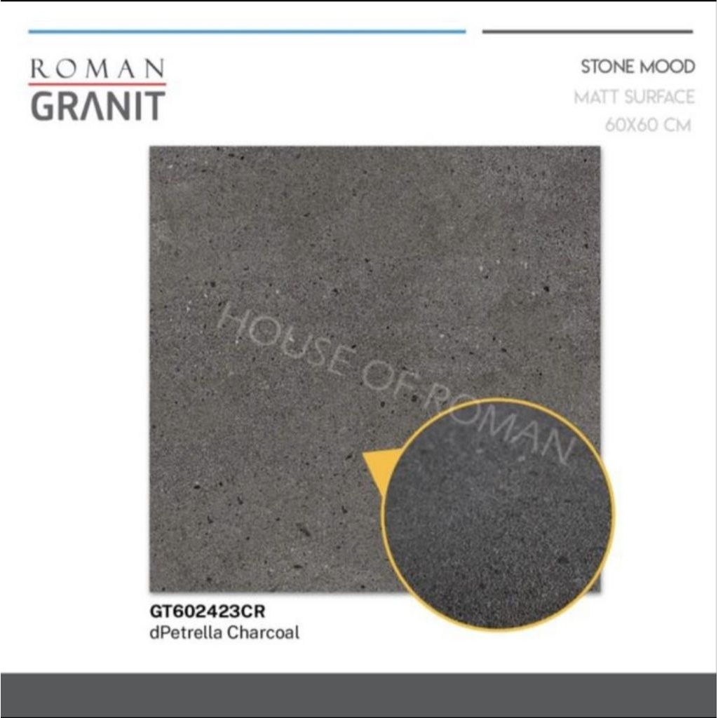 roman granit 60x60 dPetrella Charcoal/roman granit carport/Keramik lantai Garasi kasar/Granit 60x60 