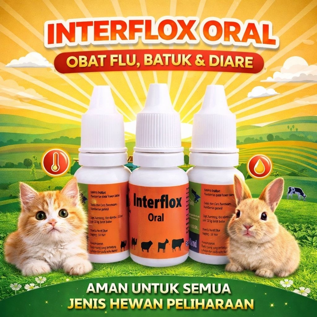 Interflox Oral - Obat Flu Kucing Obat Pilek Kucing Obat Flu Kelinci