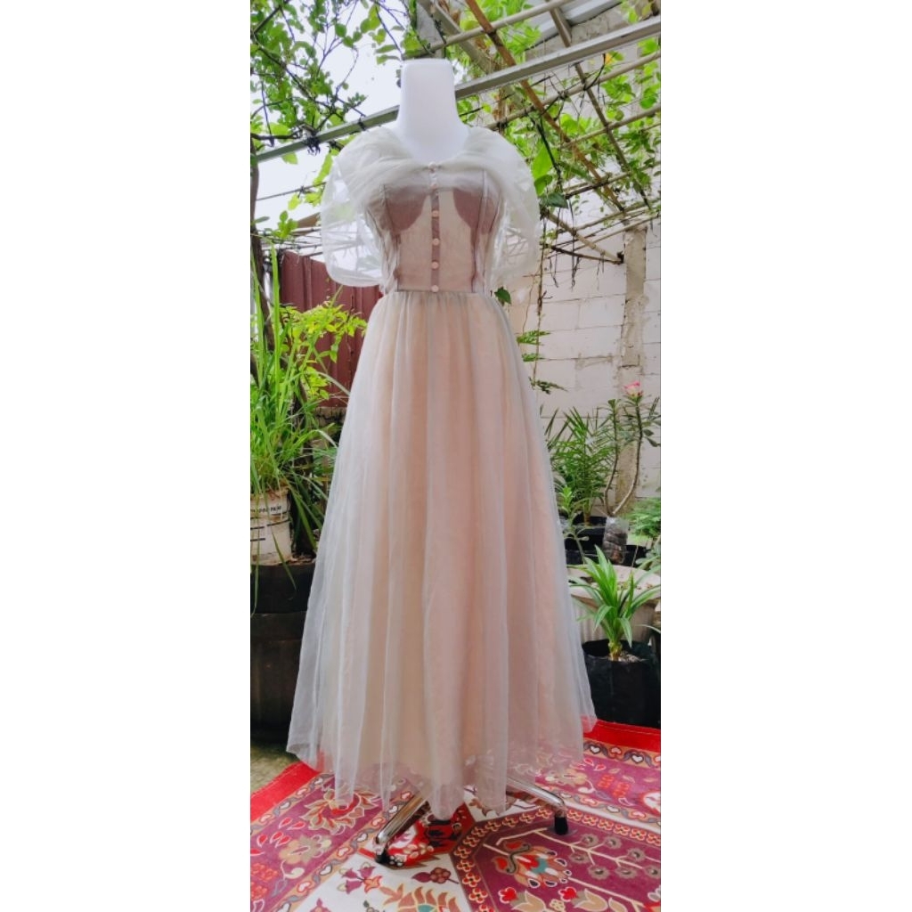 Dress/Gaun Pesta Fairy Tille Sage - Party - Photoshoot - Brithday - Bridesmaid - Kondangan