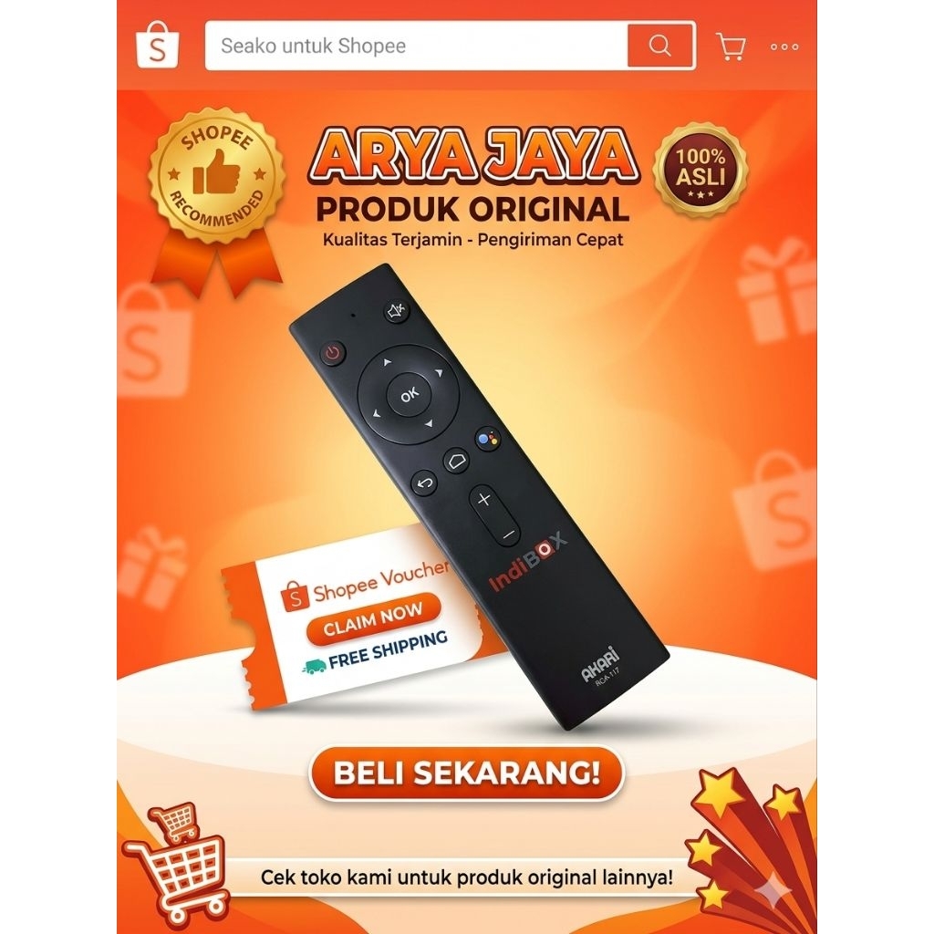 REMOTE STB INDIBOX AKARI RCA-117 ORIGINAL