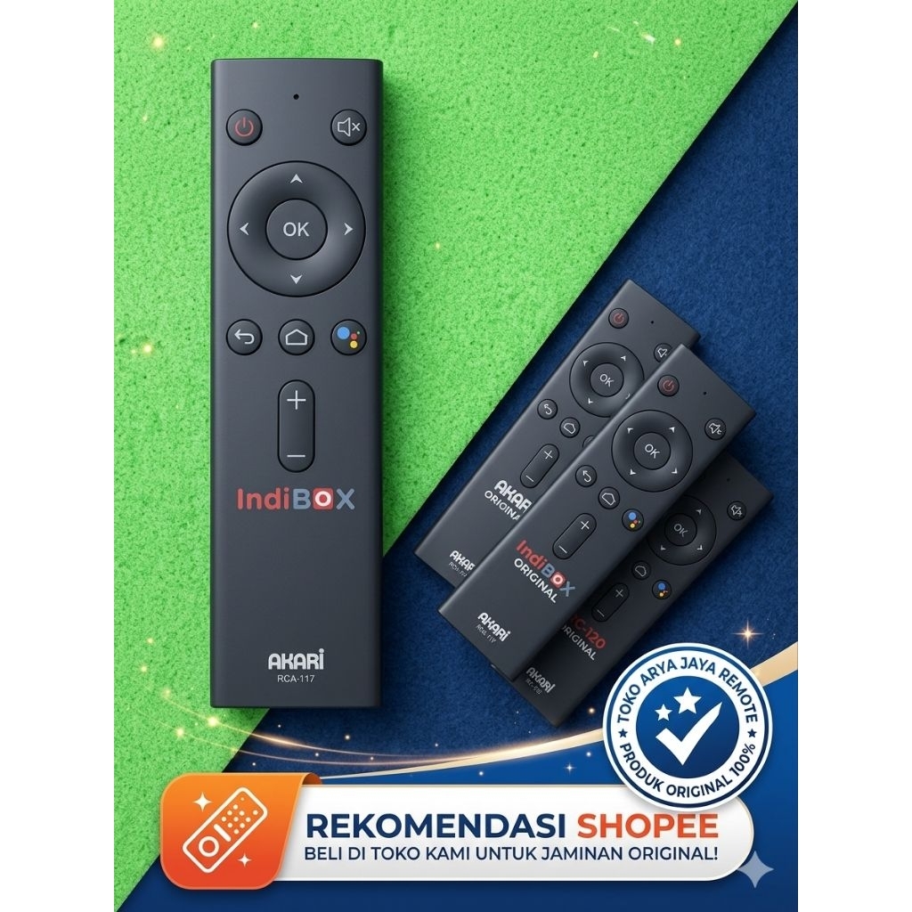 REMOTE STB INDIBOX AKARI RCA-117 ORIGINAL& KONDISI BARU