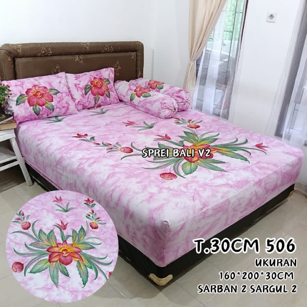 Mudha - 160x200x30cm Sprei bali terpopuler bahan katun tebal & aman buat yg kasurnya tinggi