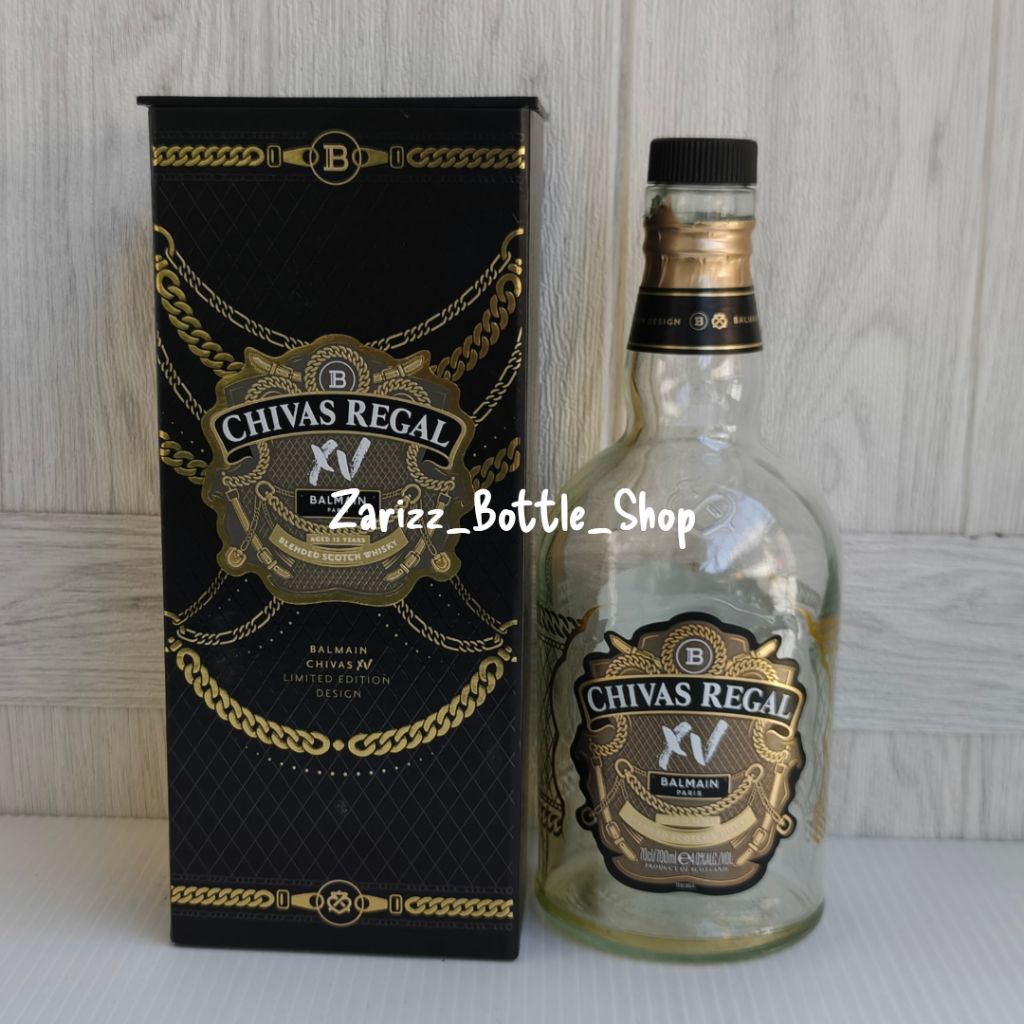 Botol Kosong Chivas Regal XV Balmain Limited Edition Design 700ml + Box
