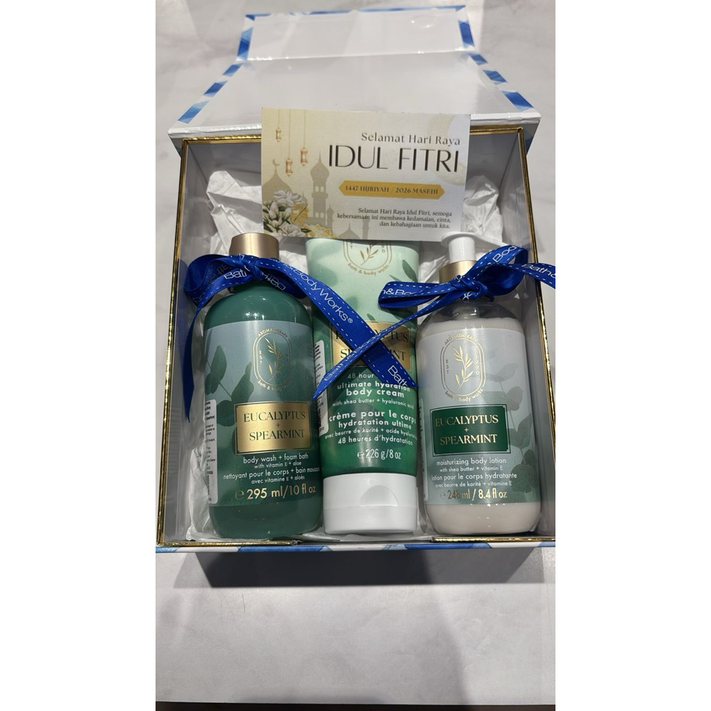 Paket Hadiah/Seserahan/Hampers Bath and Body Works Set 3 Aromatherapy Eucalyptus + Spearmint