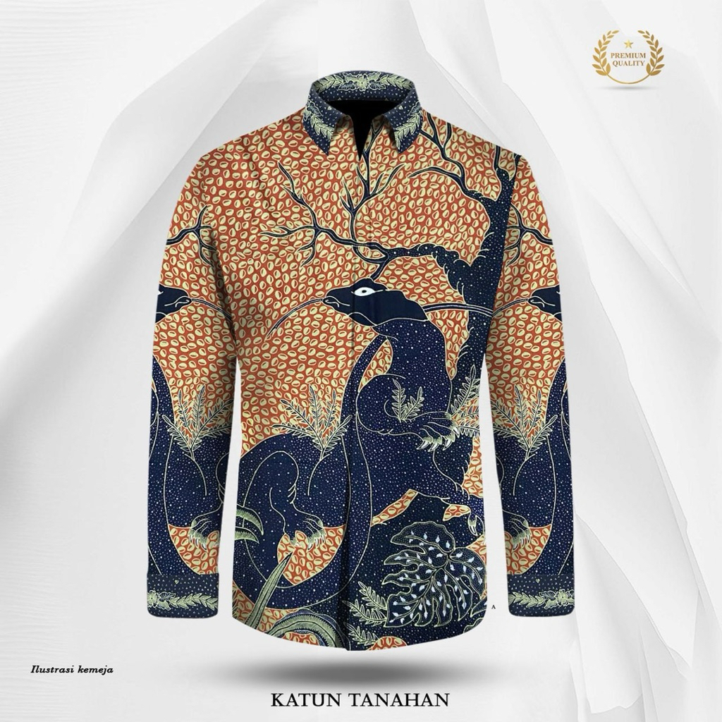 KAIN BATIK TULIS KATUN TANAHAN POLA KEMEJA-H8F3N9