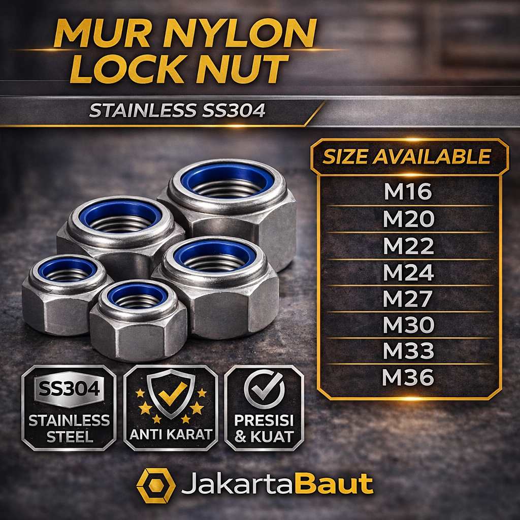 Mur Nylon M30 / Lock Nut M30 Stainless SS304