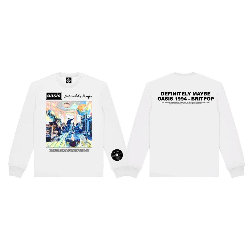 LONGSLEEVE OASIS DEFINITELY MAYBE WHITE