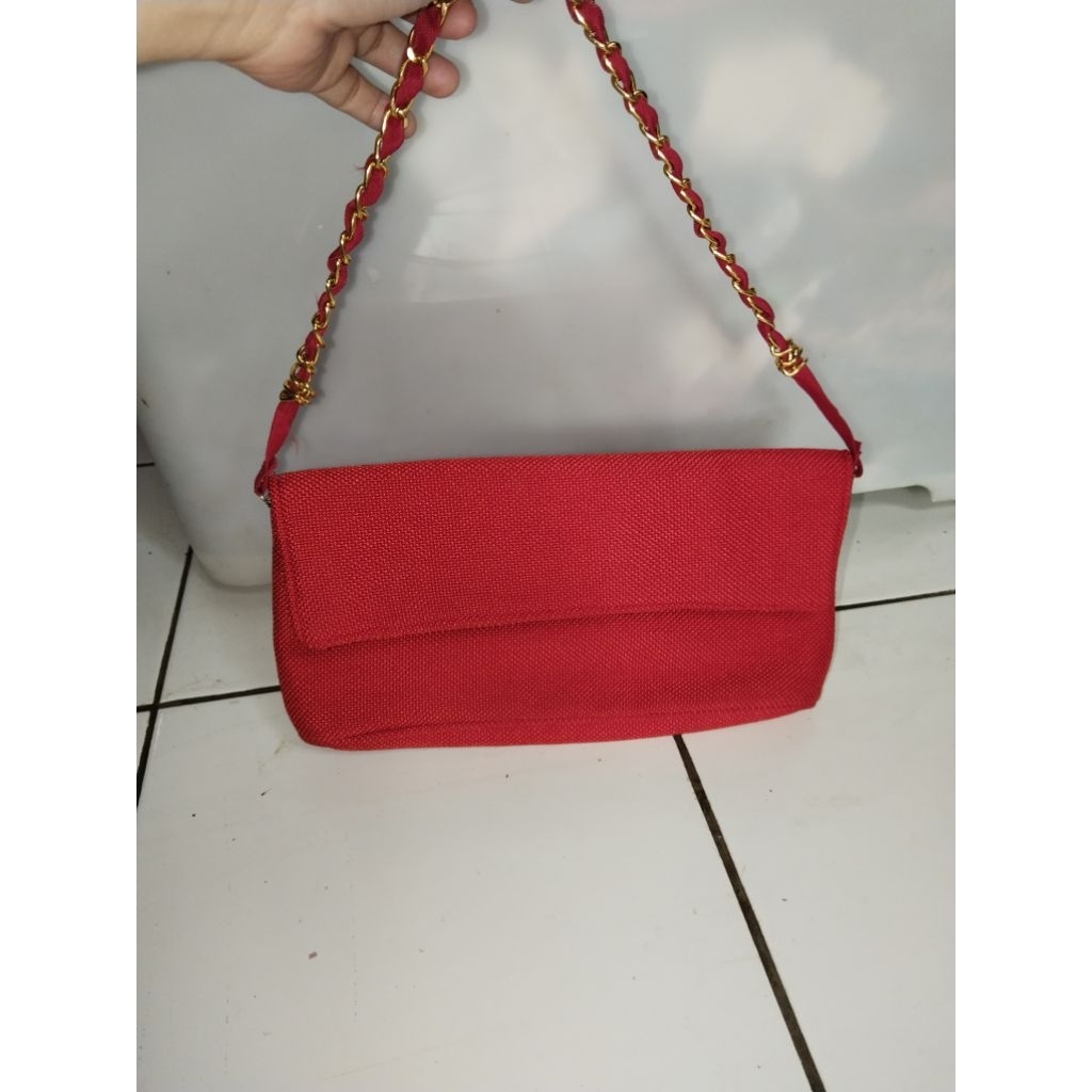 Tas Pesta Merah Kanvas New
