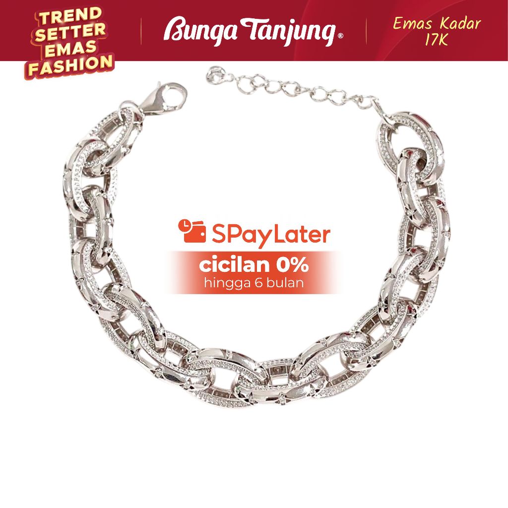 GELANG RANTAI HOLLOW BLINK - EMAS 17K - BUNGA TANJUNG GOLD