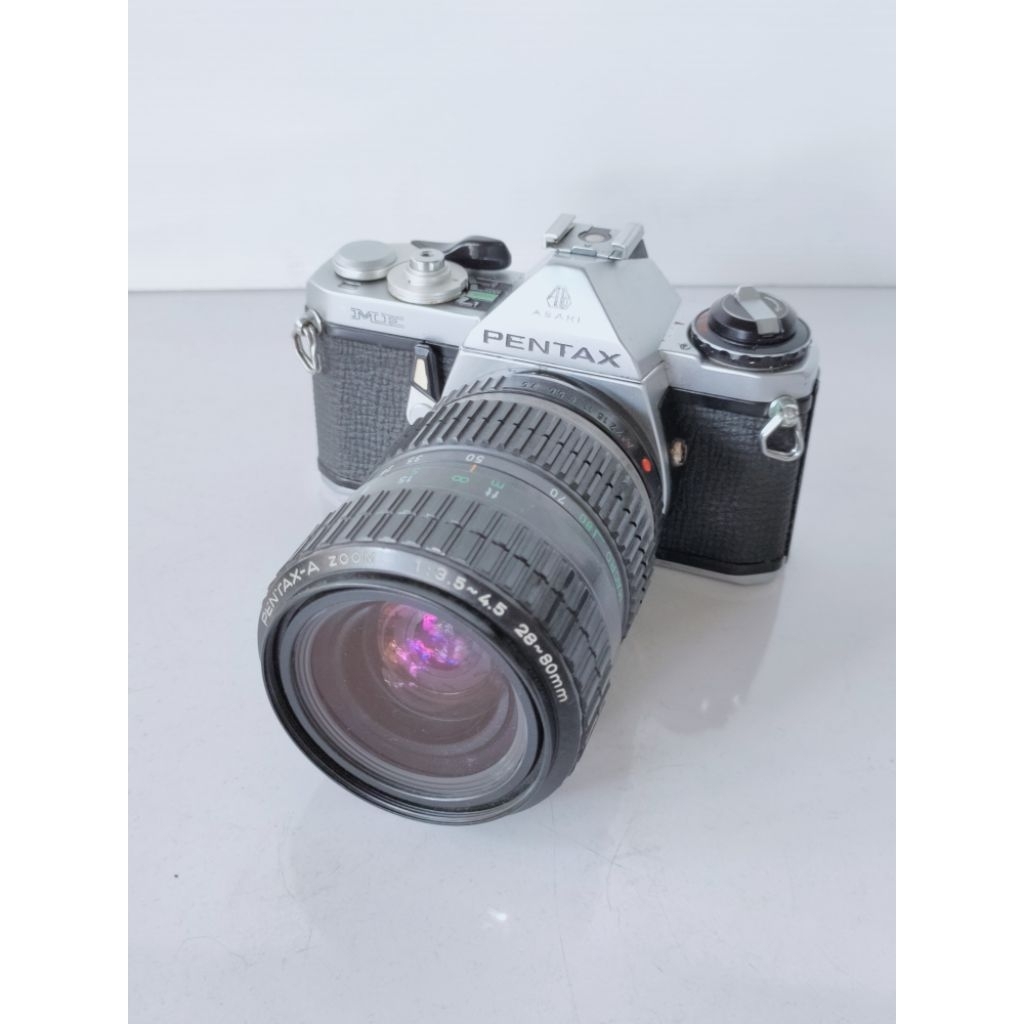 Kamera SLR analog vintage Pentax ME Asahi Japan lensa Pentax-A zoom 28-80mm camera photo film berfun