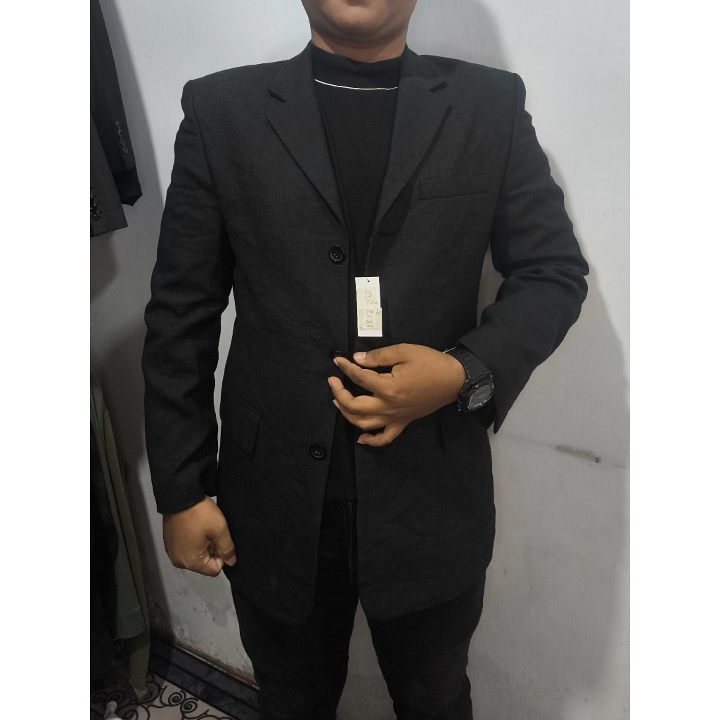 JAS PRIA BLAZER PRIA PREMIUM ABU HITAM JAS PERNIKAHAN JAS WISUDA JAS WEDING JAS KANTOR
