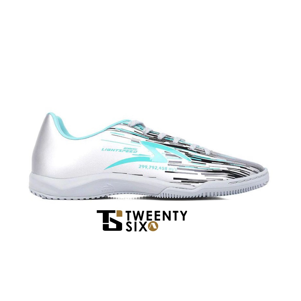SPECS SEPATU FUTSAL LIGHTSPEED REBORN IN SILVER / BLACK / AQUA