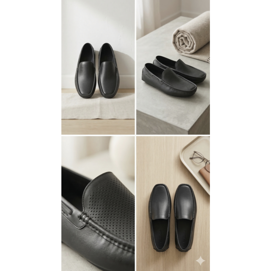 Sepatu Oberman Slip on Kulit