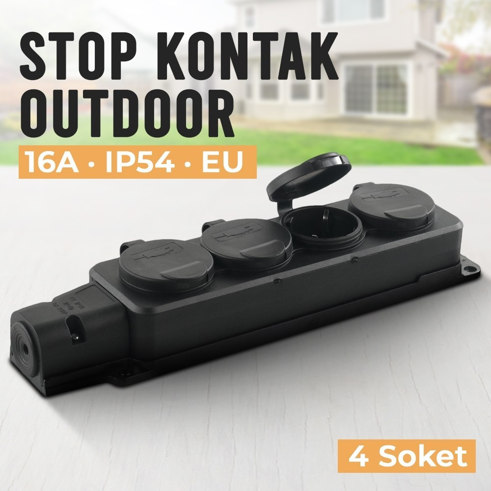 Stop Kontak Listrik Tahan Air Stop Kontak Outdoor Steker UE Plug-in Socket Outdoor Rainproof