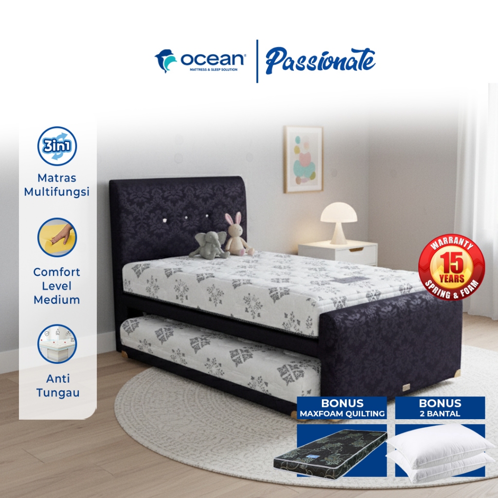 OCEAN SPRINGBED - 2 IN 1 / KASUR DORONG / MATRAS ANAK / BED DORONG 3 IN 1 PASSIONATE 120 BY OCEAN