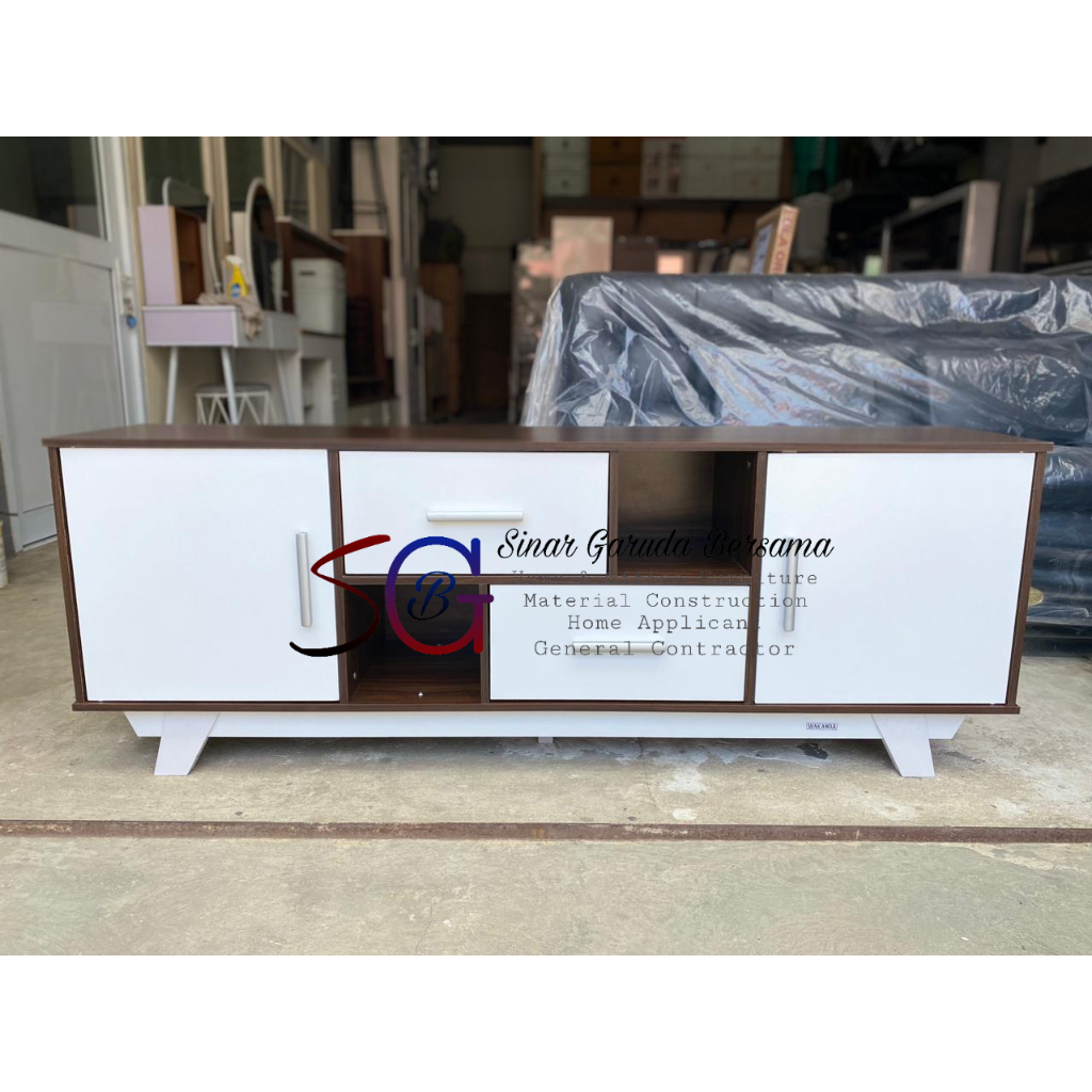 MEJA TV MINIMALIS / RAK TV PANJANG 140 CM / LEMARI TV MODERN / BUFFET TV KEKINIAN / RTV