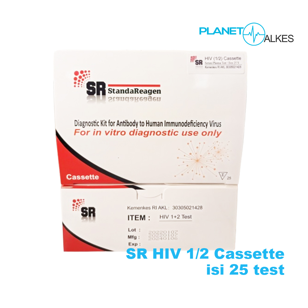 HIV Card SR isi 25 Test - STANDAR REAGEN HIV 1/2 Cassette Device 25T