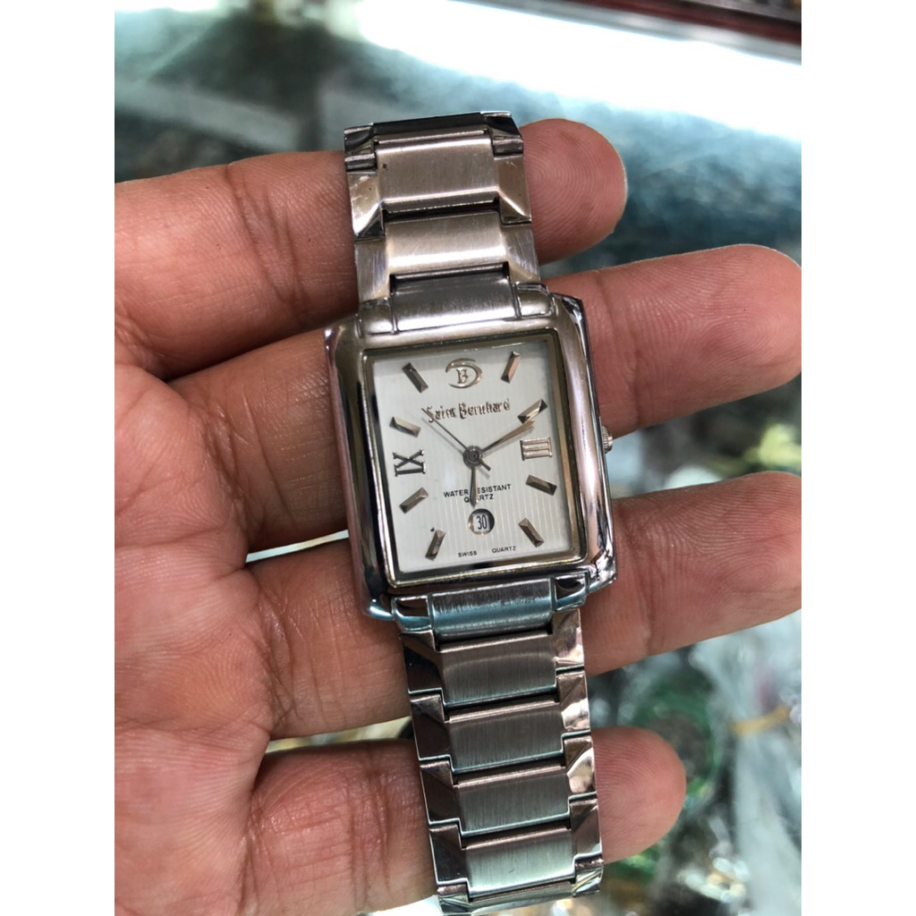 jam tangan pria quartz saint benhart quartz stenlis steel water resist