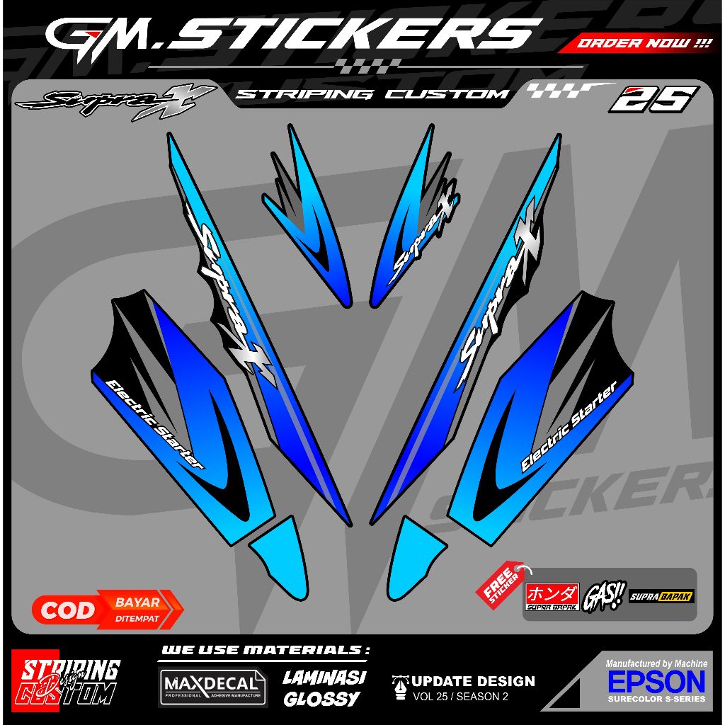STRIPING VARIASI HONDA SUPRA X OLD SUPRA LAMA SUPRA X 100 K20