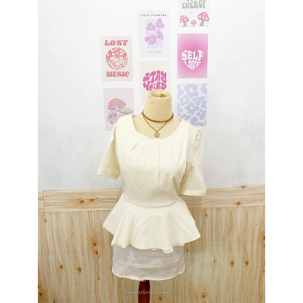 Anastasia Atasan Wanita Blouse Tali Pita Korea