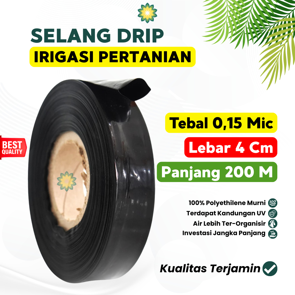 Selang Drip 15 Mikron 200 Meter Pipa 3/4 Inchi