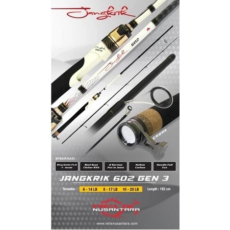 Relix Joran Relix Nusantara Jangkrik Gen 3 602/180cm Full Fuji Ring Guide Carbon Hollow Busa Eva