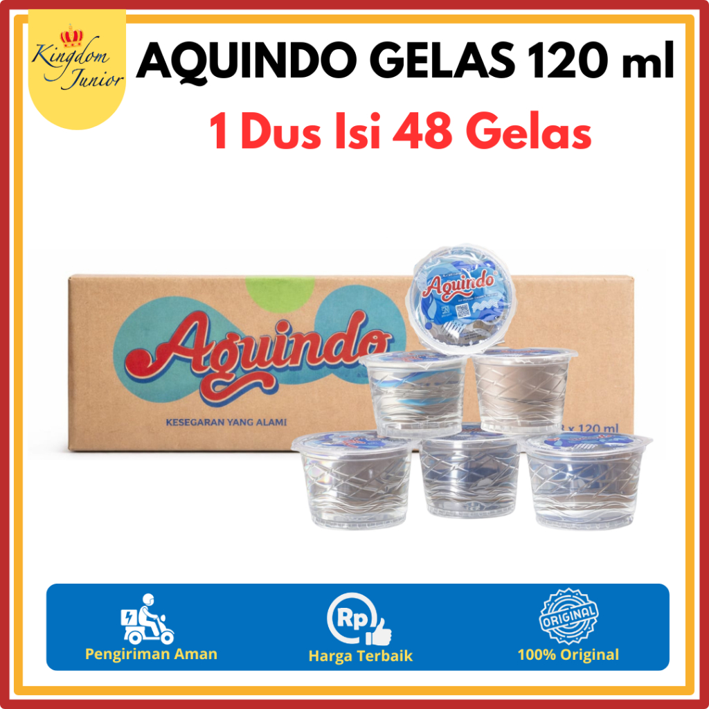 Aquindo Gelas Mini 120 ml 1 Dus Isi 48 Gelas Mini | Air Mineral Gelas Mini