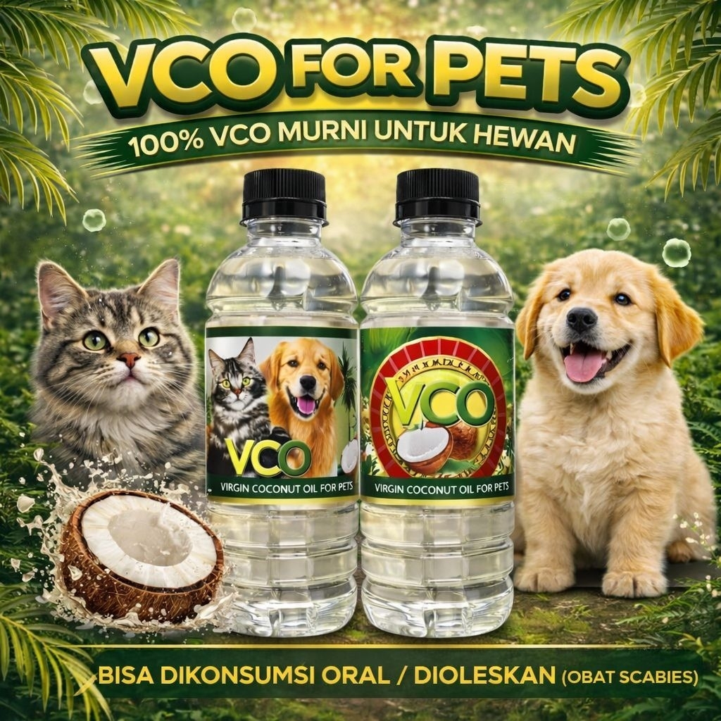VCO 1 LITER - Minyak Kelapa Murni Kucing Virgin Coconut Oil Minyak VCO Kucing Anjing Obat Diare Scab
